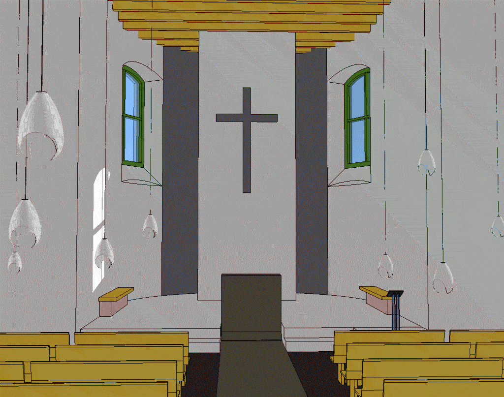 Návrh kostola v SketchUpe