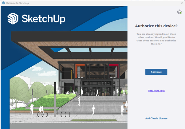 SketchUp 2026 Autorizace SketchUp PRO desktop - změny